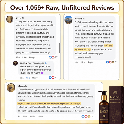 BLOOM Olio Setificante per il Corpo - 100% Autentico