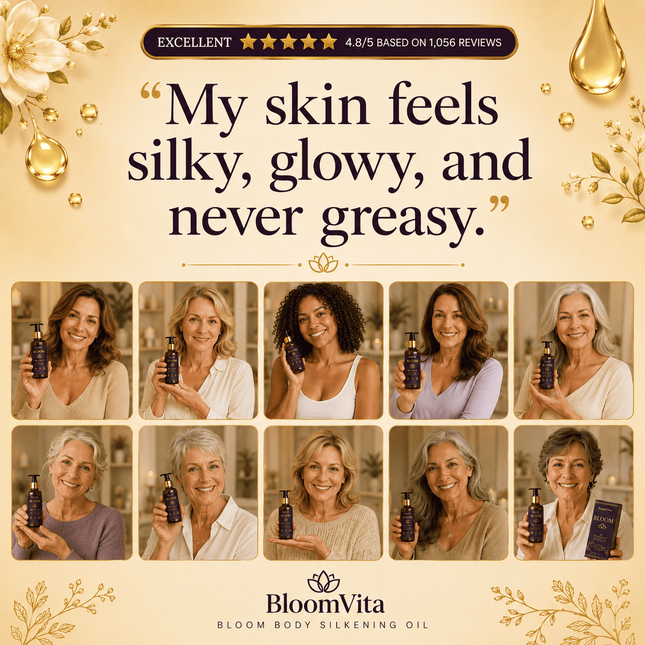 BLOOM Body Silkening Oil - 100% Real
