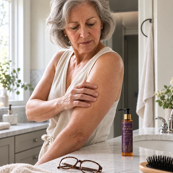 Woman applying a body lotion that is mostly water